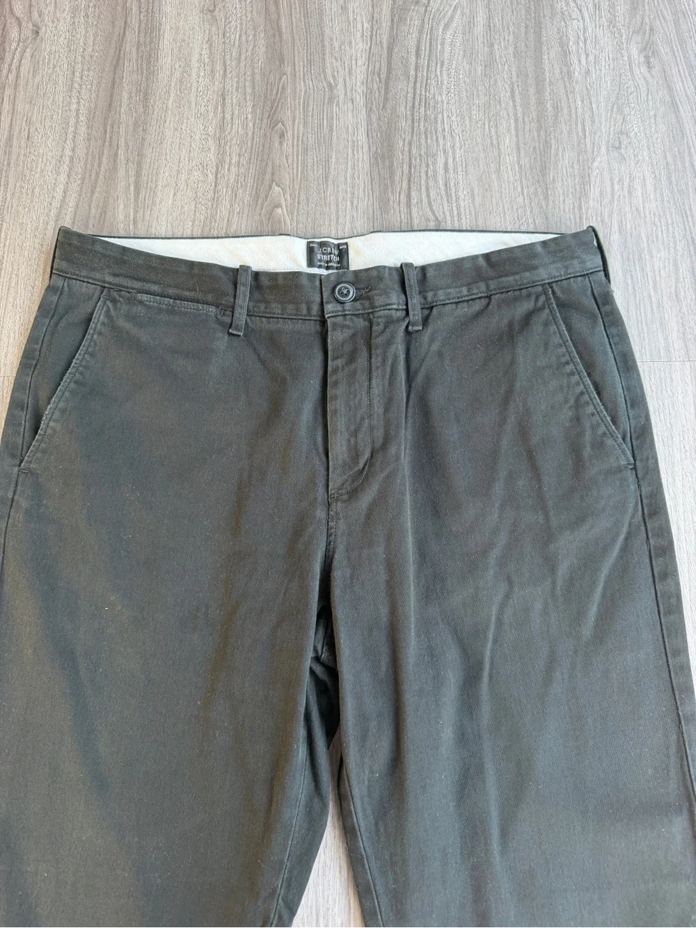 J.Crew Mens 770 Straight Fit Stretch Chino Pants Mens 33x32 Black Flat Front
